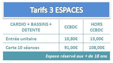 Tarifs 3 espaces